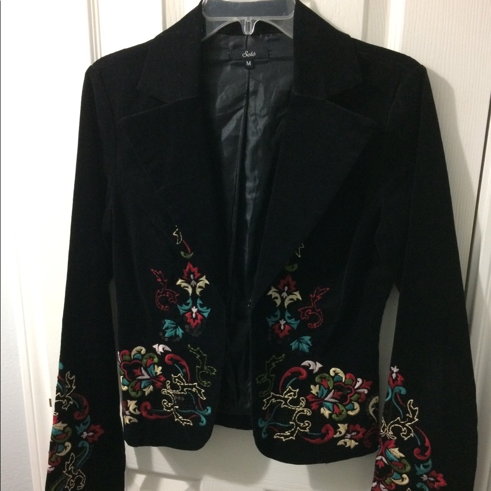 Selé Velvet embroider Black jacket